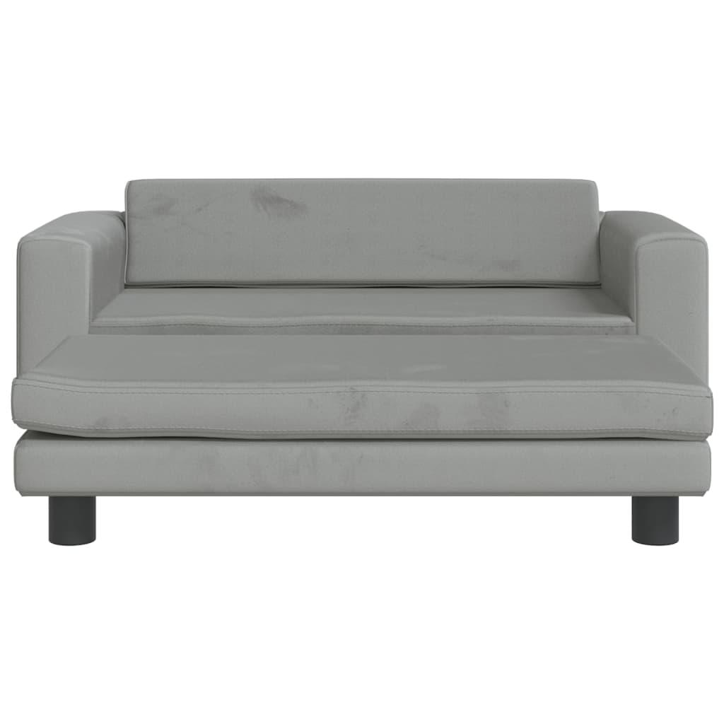 Kindersofa mit Hocker 100x50x30 cm Samt - Yekta