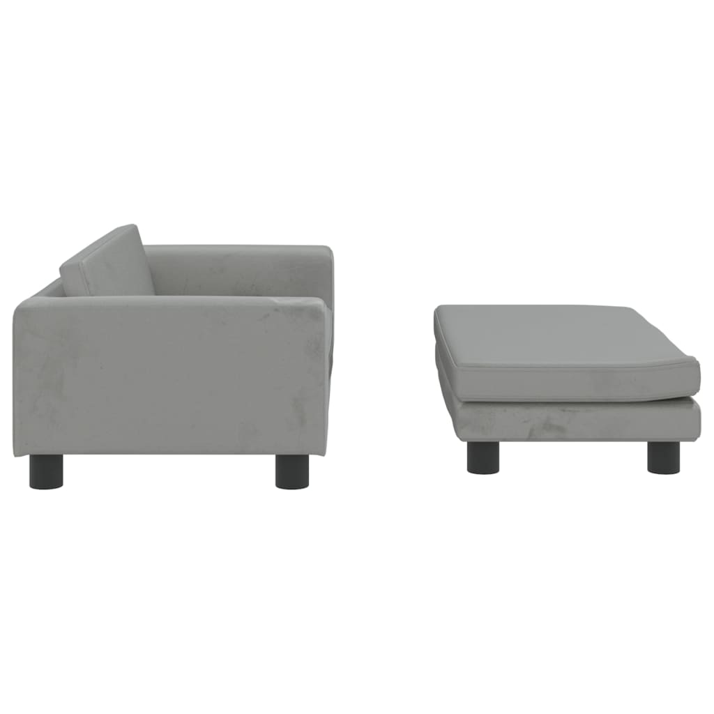 Kindersofa mit Hocker 100x50x30 cm Samt - Yekta