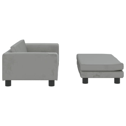 Kindersofa mit Hocker 100x50x30 cm Samt - Yekta