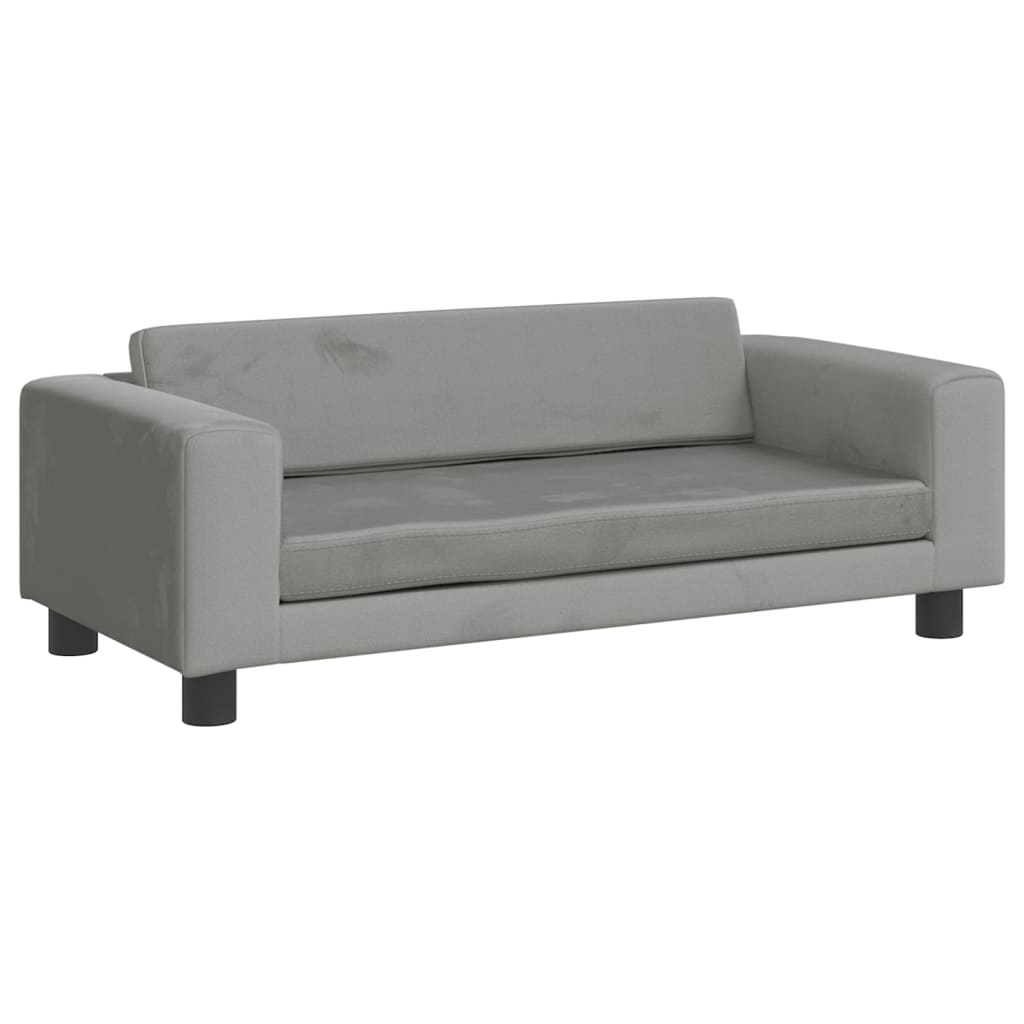 Kindersofa mit Hocker 100x50x30 cm Samt - Yekta