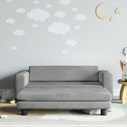 Kindersofa mit Hocker 100x50x30 cm Samt - Yekta