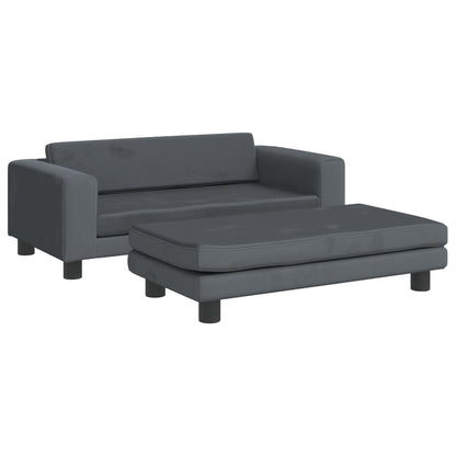 Kindersofa mit Hocker 100x50x30 cm Samt - Yekta