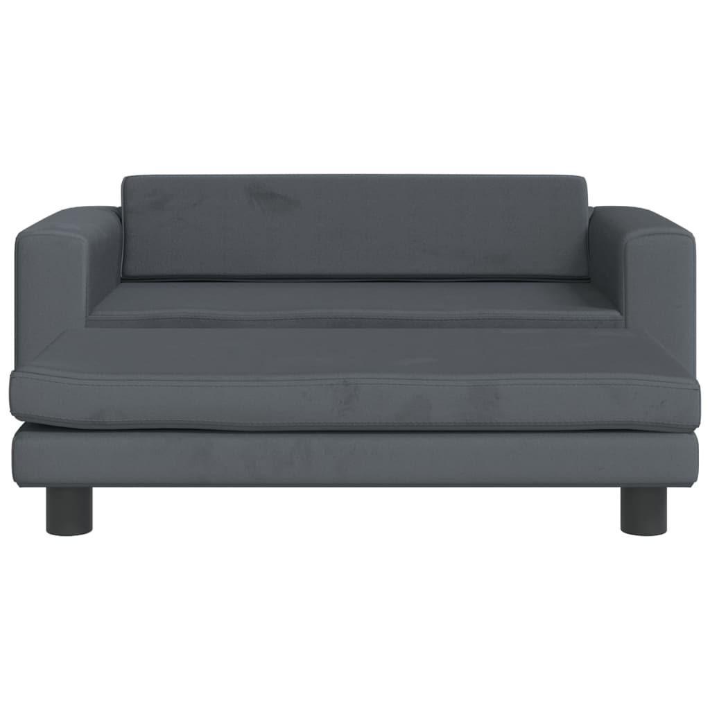 Kindersofa mit Hocker 100x50x30 cm Samt - Yekta
