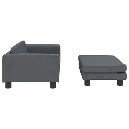 Kindersofa mit Hocker 100x50x30 cm Samt - Yekta