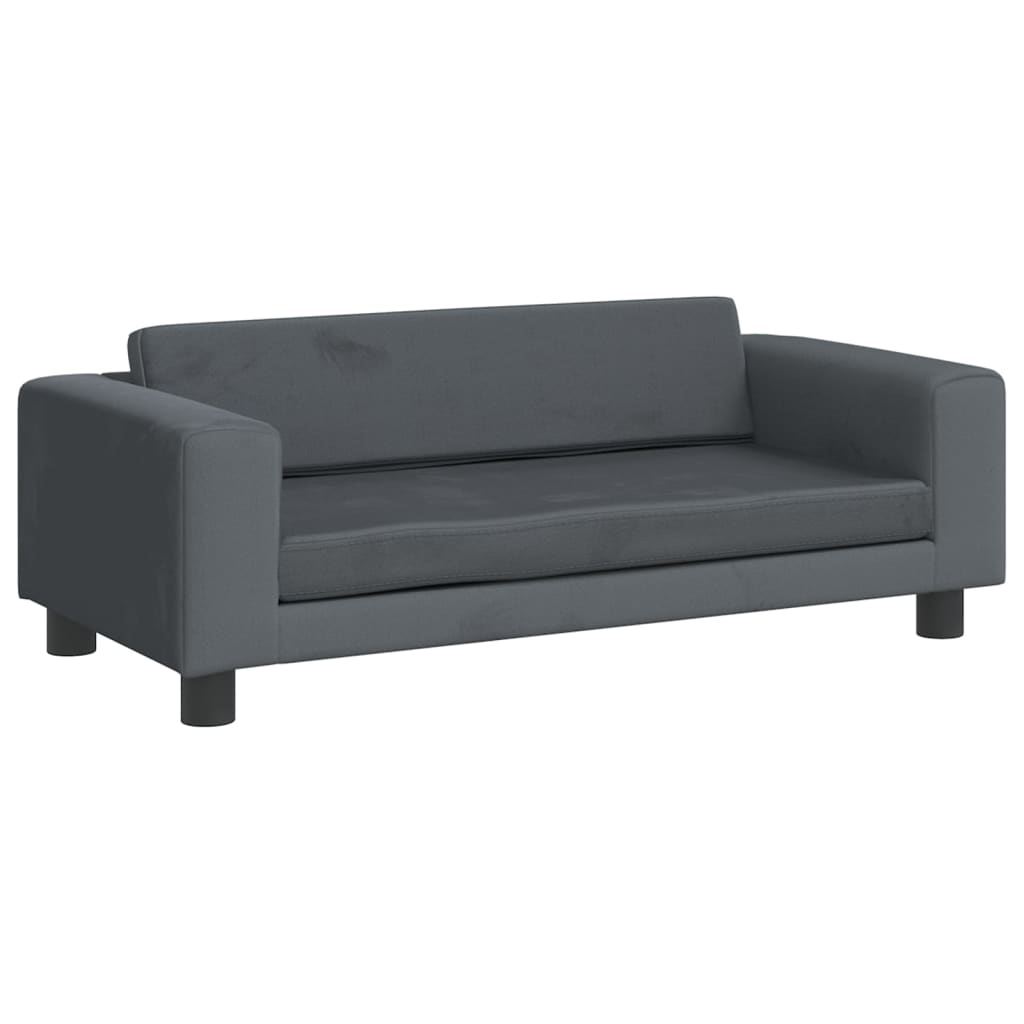 Kindersofa mit Hocker 100x50x30 cm Samt - Yekta
