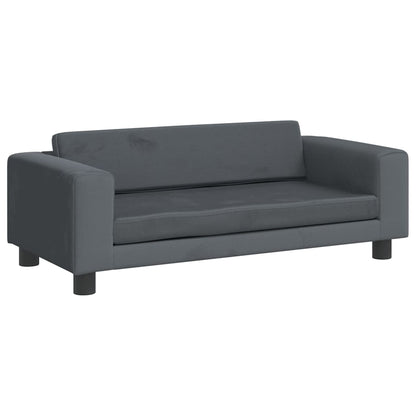 Kindersofa mit Hocker 100x50x30 cm Samt - Yekta