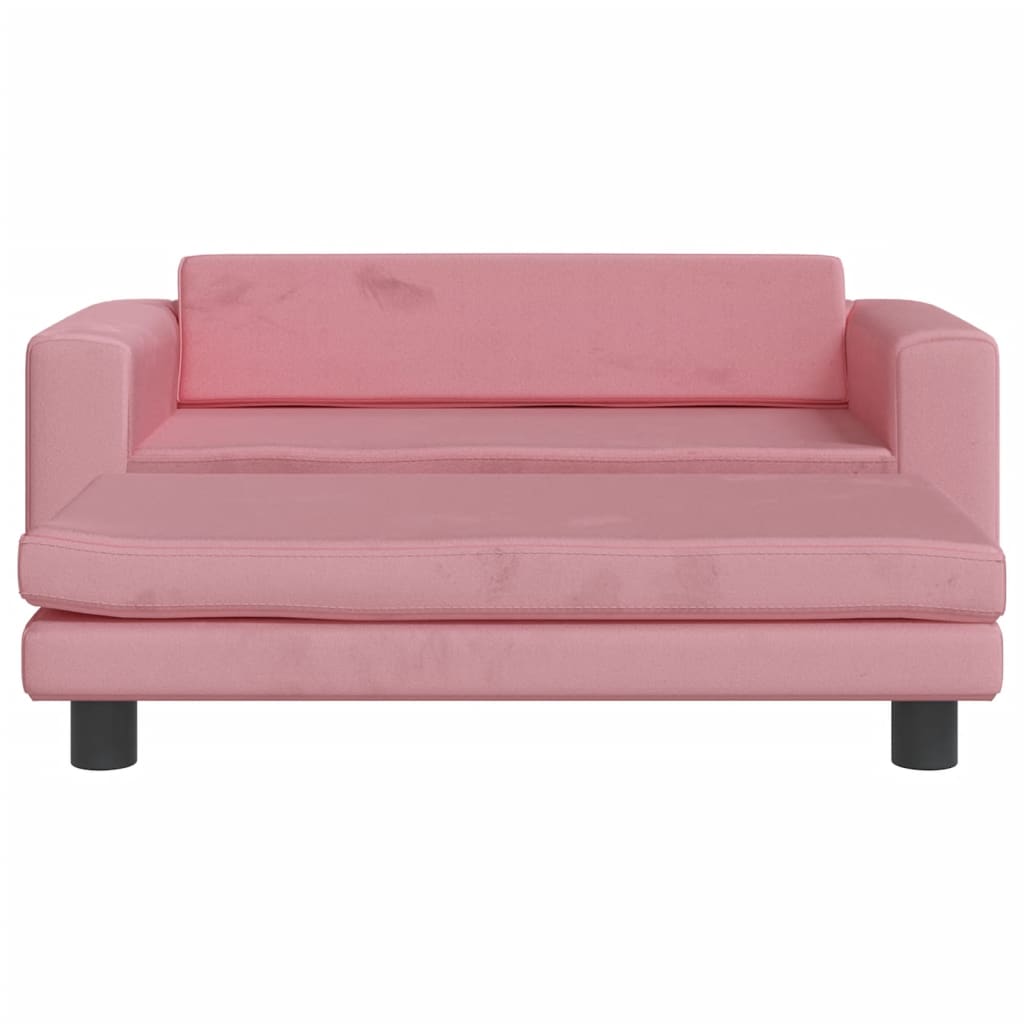 Kindersofa mit Hocker 100x50x30 cm Samt - Yekta