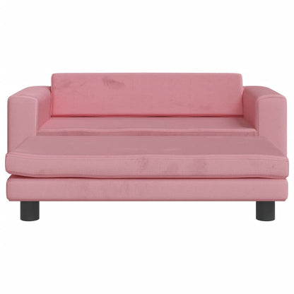 Kindersofa mit Hocker 100x50x30 cm Samt - Yekta