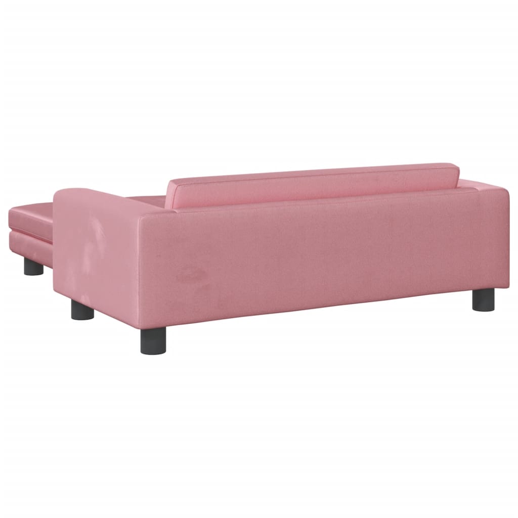 Kindersofa mit Hocker 100x50x30 cm Samt - Yekta