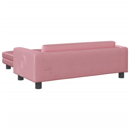 Kindersofa mit Hocker 100x50x30 cm Samt - Yekta