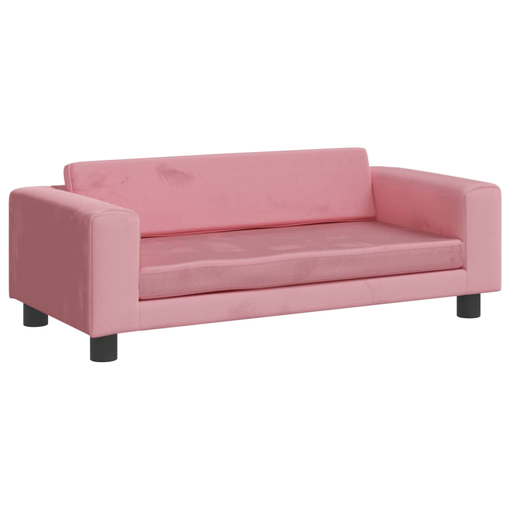 Kindersofa mit Hocker 100x50x30 cm Samt - Yekta