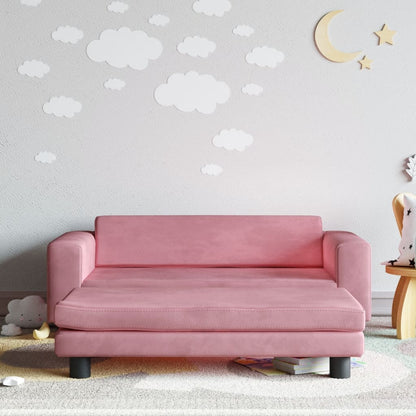 Kindersofa mit Hocker 100x50x30 cm Samt - Yekta