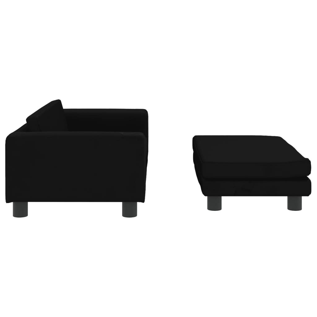 Kindersofa mit Hocker 100x50x30 cm Samt - Yekta