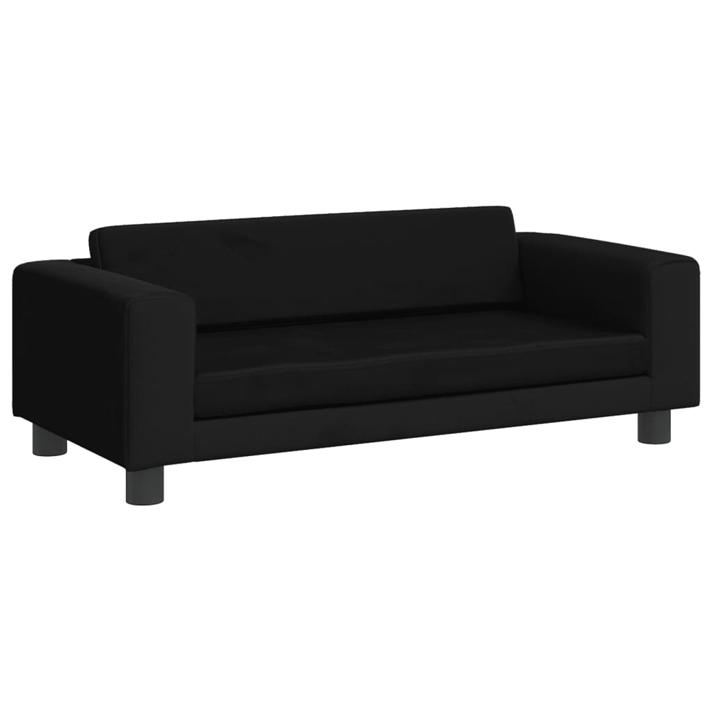 Kindersofa mit Hocker 100x50x30 cm Samt - Yekta
