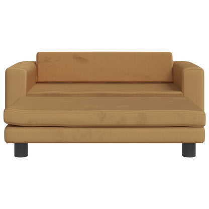 Kindersofa mit Hocker 100x50x30 cm Samt - Yekta
