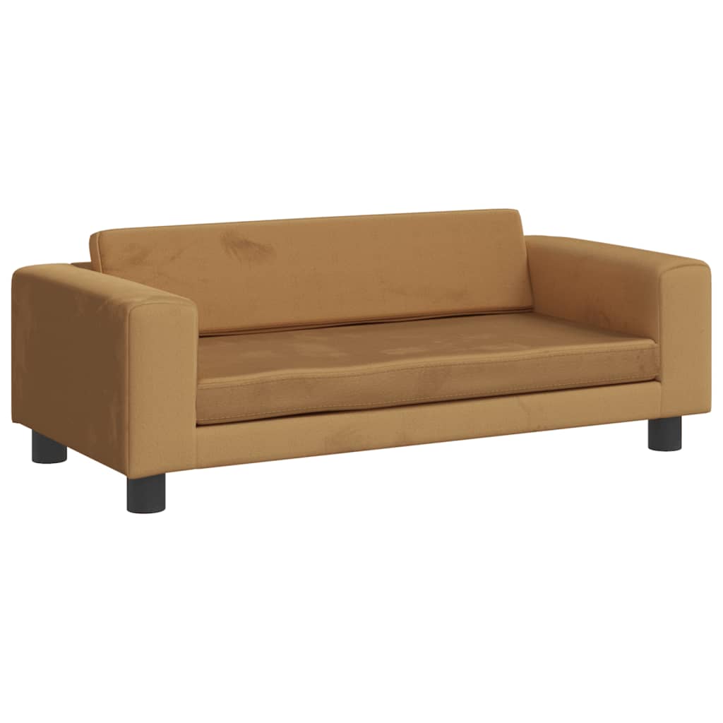 Kindersofa mit Hocker 100x50x30 cm Samt - Yekta