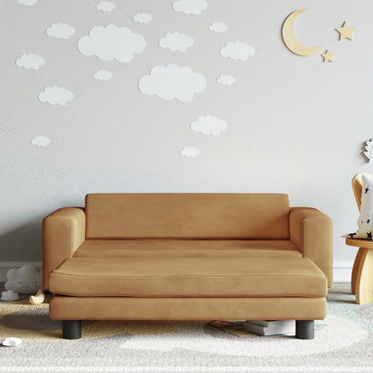 Kindersofa mit Hocker 100x50x30 cm Samt - Yekta