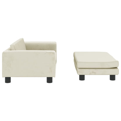 Kindersofa mit Hocker 100x50x30 cm Samt - Yekta