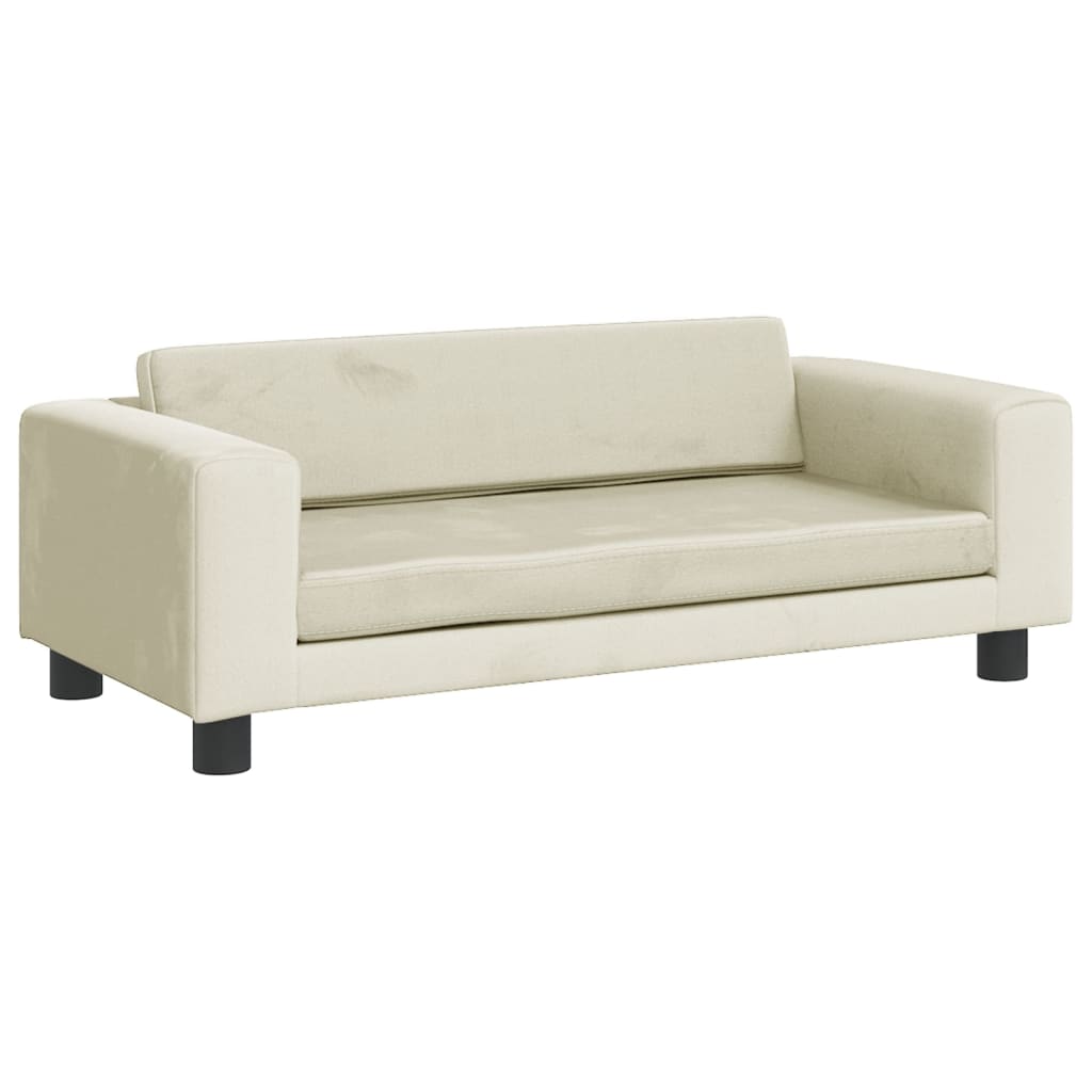 Kindersofa mit Hocker 100x50x30 cm Samt - Yekta
