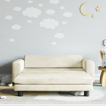 Kindersofa mit Hocker 100x50x30 cm Samt - Yekta