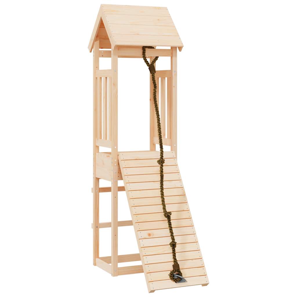 Spielturm mit Kletterwand aus imprägniertem Kiefernholz und Massivholz Douglasie
