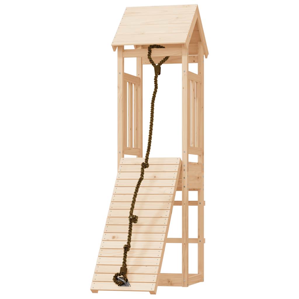 Spielturm mit Kletterwand aus imprägniertem Kiefernholz und Massivholz Douglasie