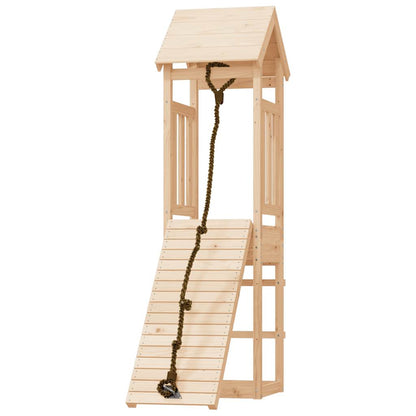 Spielturm mit Kletterwand aus imprägniertem Kiefernholz und Massivholz Douglasie