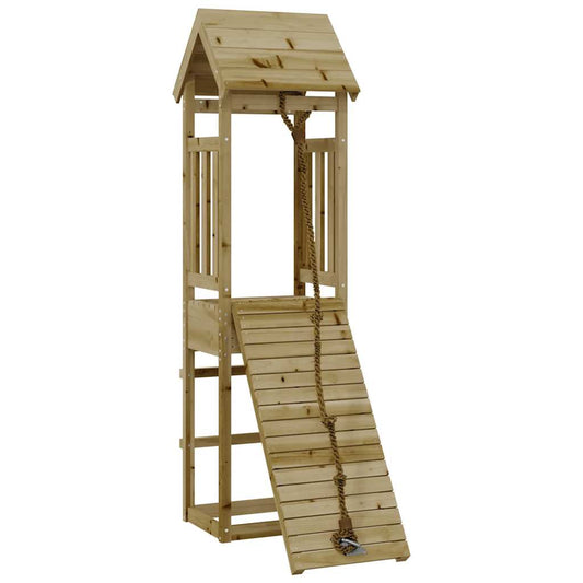 Spielturm mit Kletterwand aus imprägniertem Kiefernholz und Massivholz Douglasie