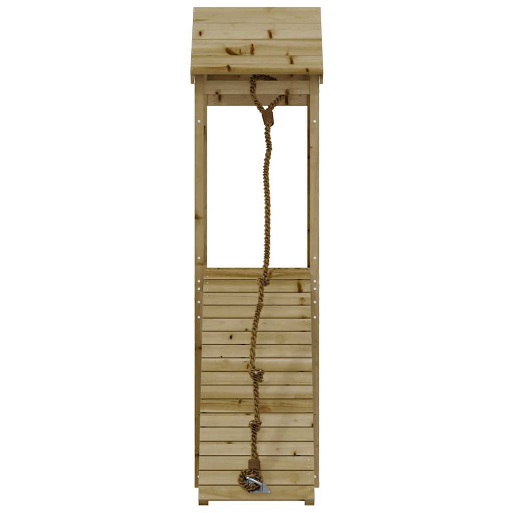 Spielturm mit Kletterwand aus imprägniertem Kiefernholz und Massivholz Douglasie