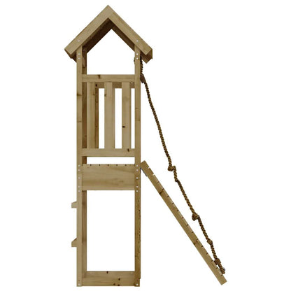 Spielturm mit Kletterwand aus imprägniertem Kiefernholz und Massivholz Douglasie