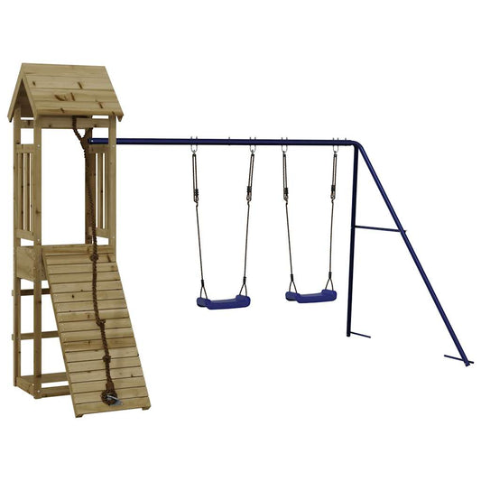 Spielturm aus imprägniertem Kiefernholz und massivem Douglasien- und Kiefernholz