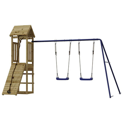 Spielturm aus imprägniertem Kiefernholz und massivem Douglasien- und Kiefernholz