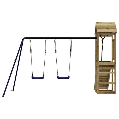Spielturm aus imprägniertem Kiefernholz und massivem Douglasien- und Kiefernholz