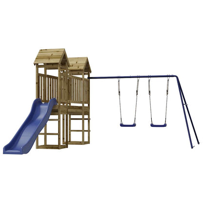 Spielturm aus imprägniertem Kiefernholz und massivem Douglasien- und Kiefernholz