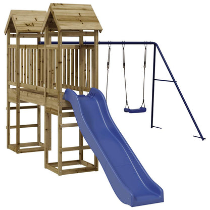 Spielturm aus imprägniertem Kiefernholz und massivem Douglasien- und Kiefernholz