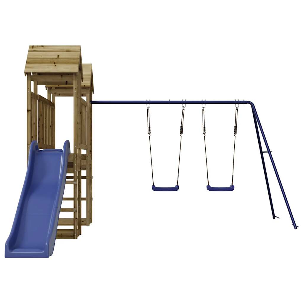 Spielturm aus imprägniertem Kiefernholz und massivem Douglasien- und Kiefernholz