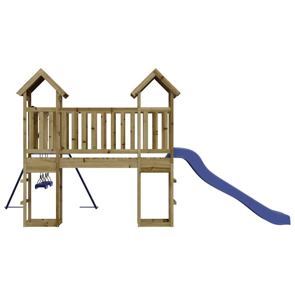 Spielturm aus imprägniertem Kiefernholz und massivem Douglasien- und Kiefernholz