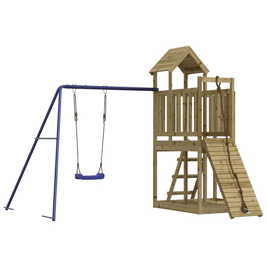 Spielturm aus imprägniertem Kiefernholz und massivem Douglasien- und Kiefernholz