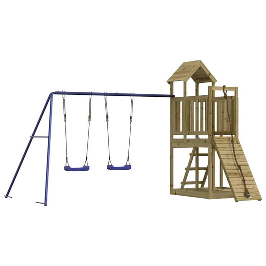 Spielturm aus imprägniertem Kiefernholz und massivem Douglasien- und Kiefernholz