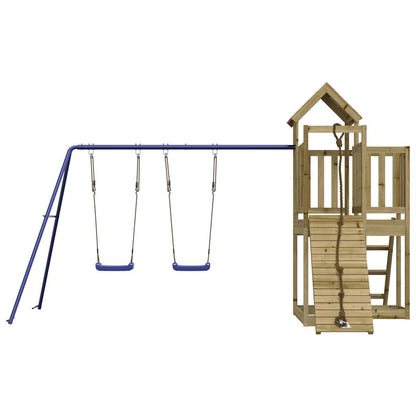 Spielturm aus imprägniertem Kiefernholz und massivem Douglasien- und Kiefernholz