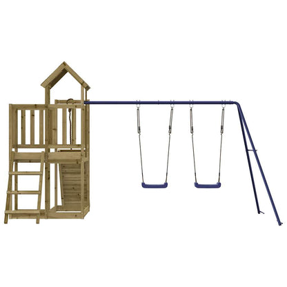 Spielturm aus imprägniertem Kiefernholz und massivem Douglasien- und Kiefernholz
