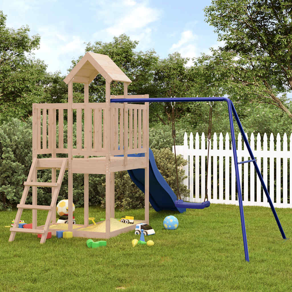 Spielturm aus imprägniertem Kiefernholz und massivem Douglasien- und Kiefernholz