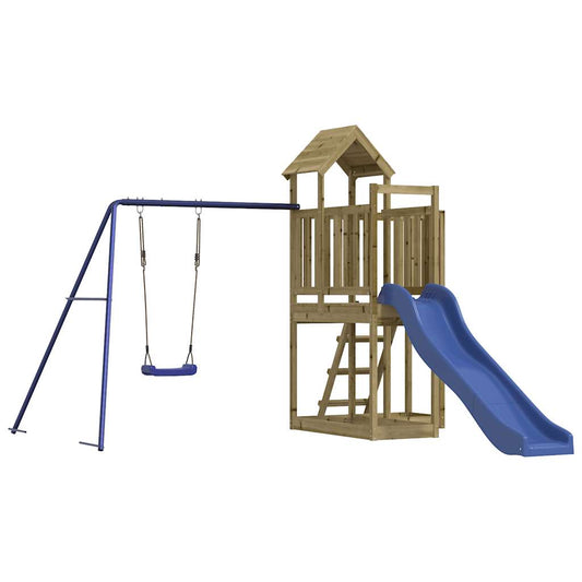 Spielturm aus imprägniertem Kiefernholz und massivem Douglasien- und Kiefernholz