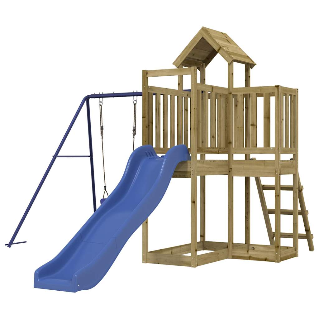 Spielturm aus imprägniertem Kiefernholz und massivem Douglasien- und Kiefernholz