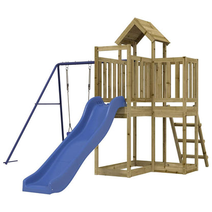Spielturm aus imprägniertem Kiefernholz und massivem Douglasien- und Kiefernholz