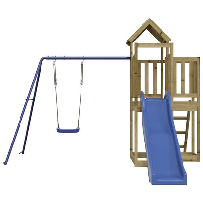 Spielturm aus imprägniertem Kiefernholz und massivem Douglasien- und Kiefernholz