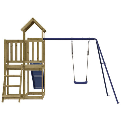 Spielturm aus imprägniertem Kiefernholz und massivem Douglasien- und Kiefernholz