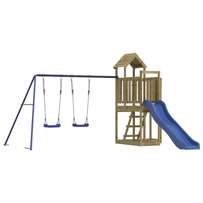 Spielturm aus imprägniertem Kiefernholz und massivem Douglasien- und Kiefernholz