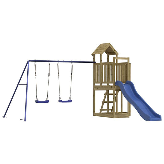 Spielturm aus imprägniertem Kiefernholz und massivem Douglasien- und Kiefernholz