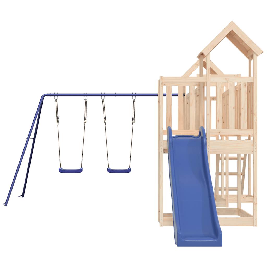 Spielturm aus imprägniertem Kiefernholz und massivem Douglasien- und Kiefernholz